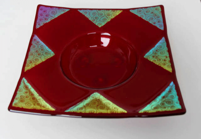 glass fusing and slumping sample of student work