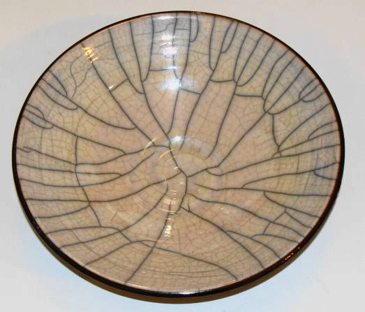 John Dunn Raku bowl - ochre