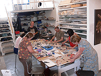 Teaching Dichroic Glass making